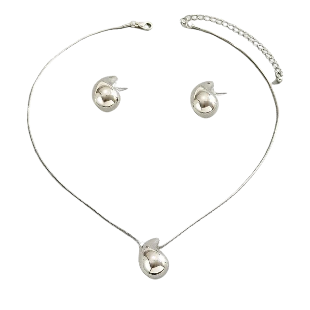 Conjunto Luminoz Brincos e colar de Lagrima