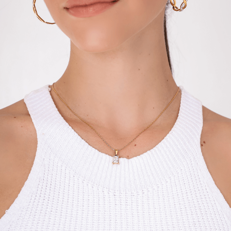 Colar Solitário - Banhado em Ouro 18k