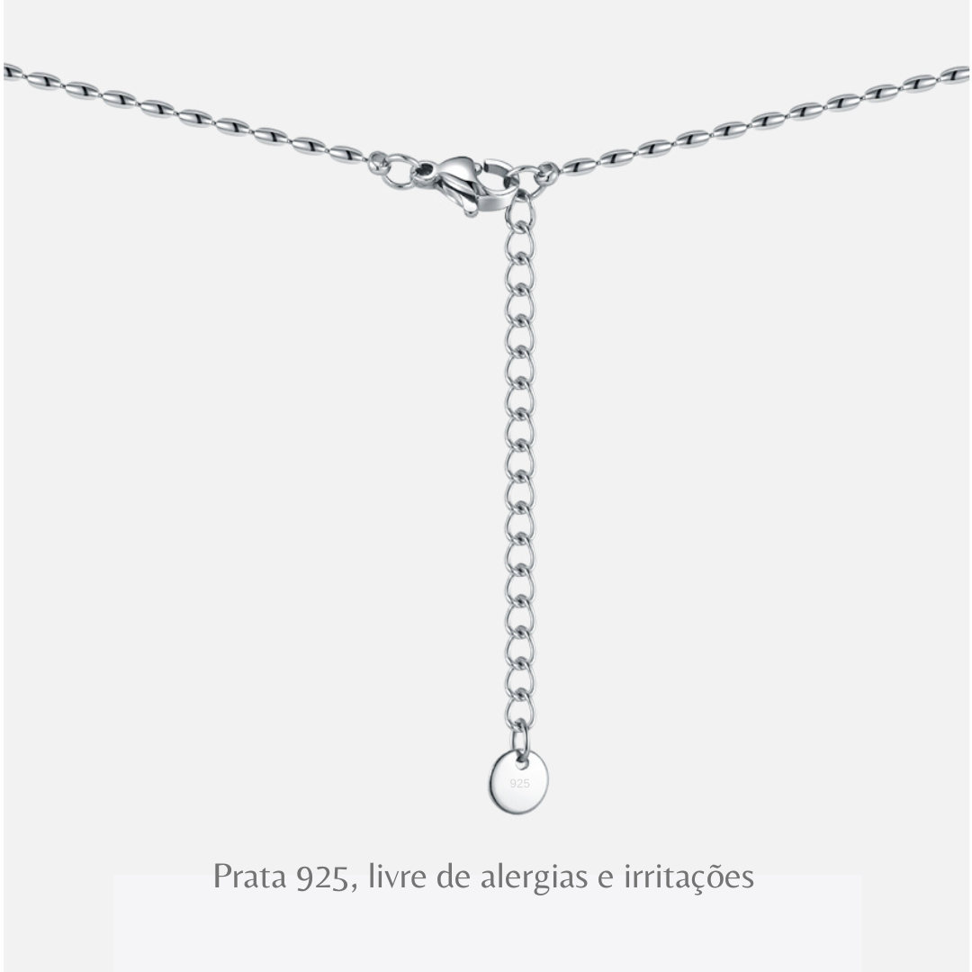 Colar em prata 925 com pingente de abacate banhado em ouro 18k - LUMINOZ