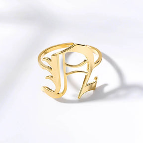 Anel Elegance Inicial - Sua Marca Pessoal - Banhado em Ouro 18K