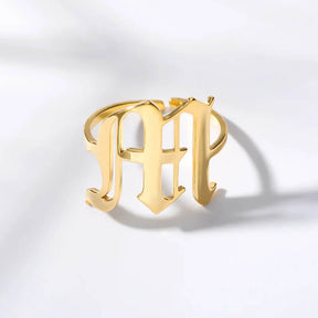 Anel Elegance Inicial - Sua Marca Pessoal - Banhado em Ouro 18K
