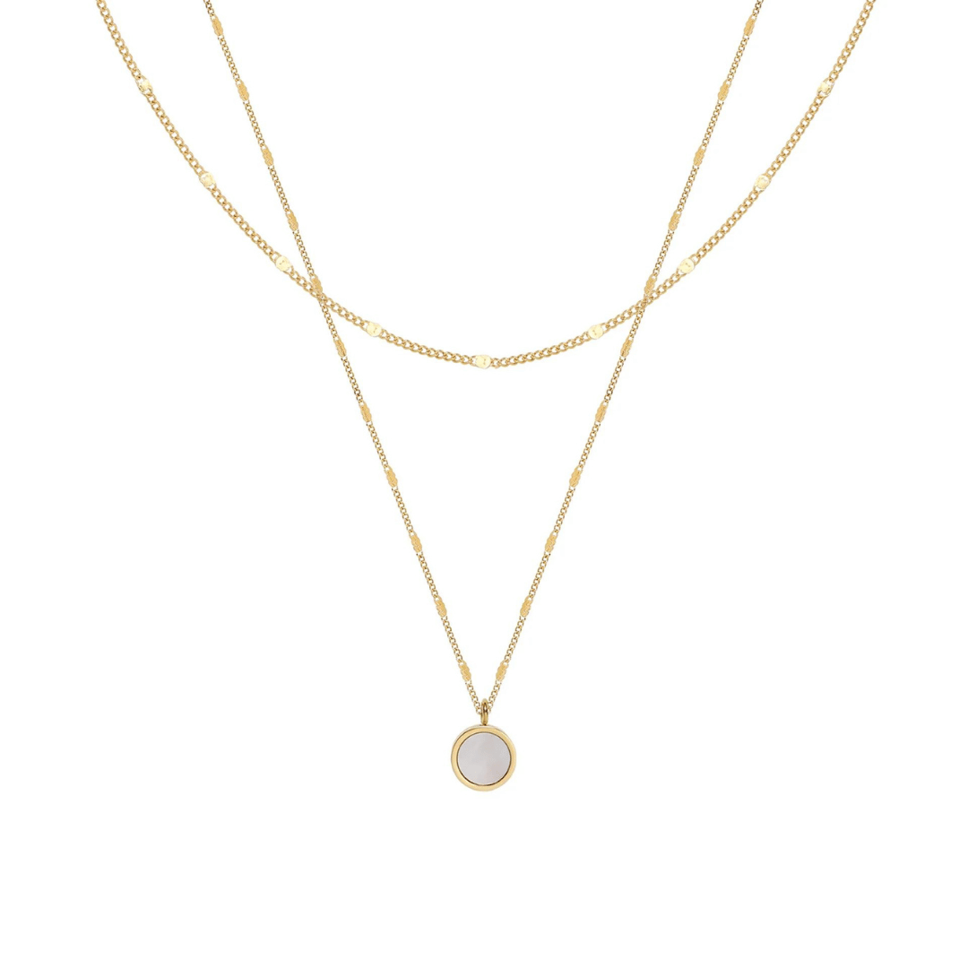 Mix Day to Day Colar Duplo | Em prata 925 banhada a Ouro 18k