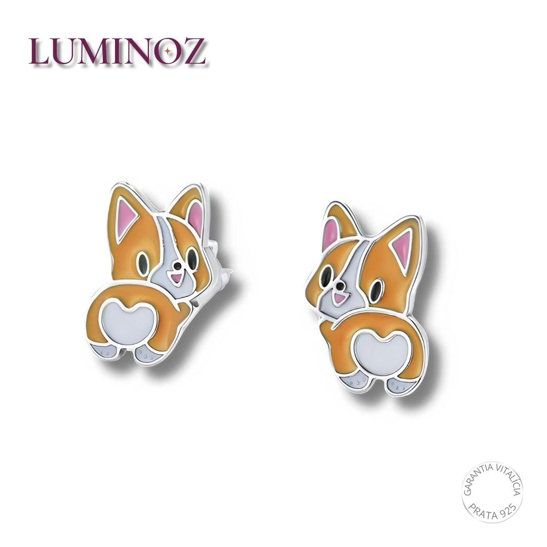 Brincos Mini Corgi | Em Prata 925