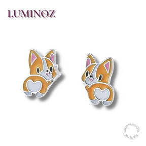 Brincos Mini Corgi | Em Prata 925