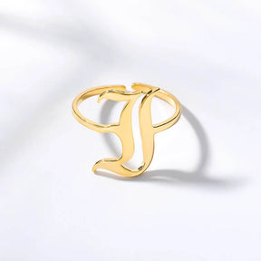 Anel Elegance Inicial - Sua Marca Pessoal - Banhado em Ouro 18K