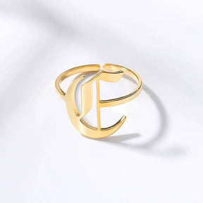 Anel Elegance Inicial - Sua Marca Pessoal - Banhado em Ouro 18K