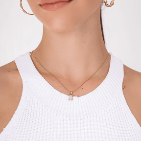 Colar Solitário - Banhado em Ouro 18k