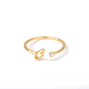 Anel com Inicial - Banhado em ouro 18k