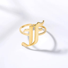 Anel Elegance Inicial - Sua Marca Pessoal - Banhado em Ouro 18K