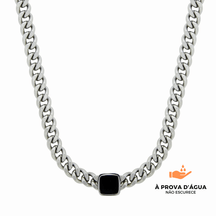 Colar com Pingente de Ônix - Banhado em Ouro 18K