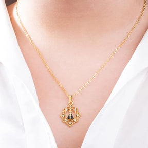 Colar + Pingente Nossa Senhora Aparecida Banhado Ouro 18K