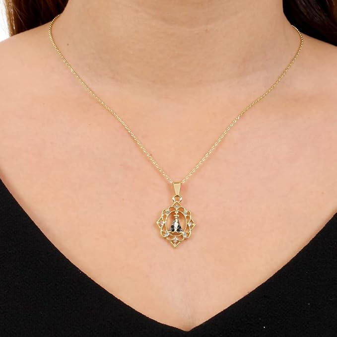 Colar + Pingente Nossa Senhora Aparecida Banhado Ouro 18K