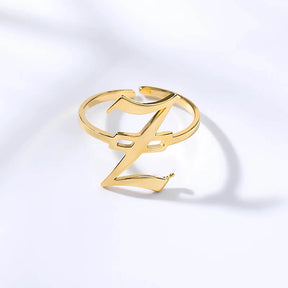 Anel Elegance Inicial - Sua Marca Pessoal - Banhado em Ouro 18K