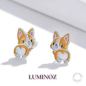 Brincos Mini Corgi | Em Prata 925
