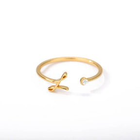 Anel com Inicial - Banhado em ouro 18k