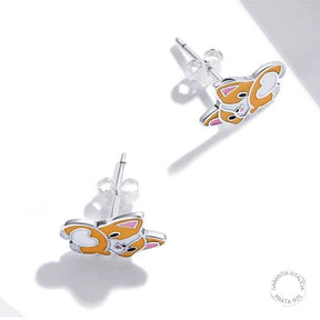 Brincos Mini Corgi | Em Prata 925