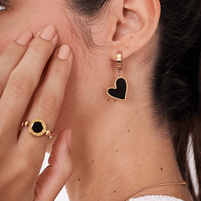 Brincos de Coração Louise - Banhado em Ouro 18K