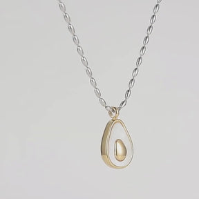 Colar Pingente de Abacate - Prata 925 + Pingente Banhado em Ouro 18k